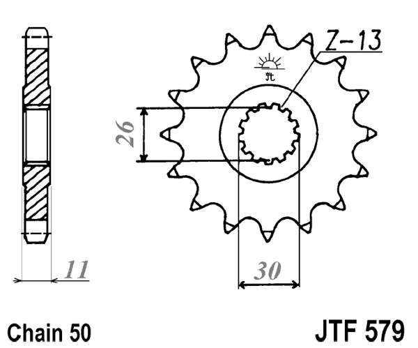 Prednji lančanik JT JTF 579-18 18T, 530